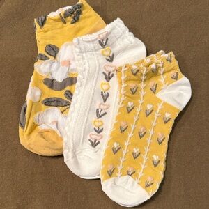 New floral sock bundle 3 pairs of short Floral Patterned Ankle Socks